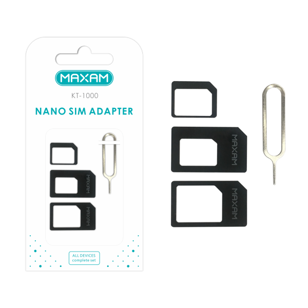 Adaptador Set Nano Sim 4 en 1 / KT-1000 / MAXAM