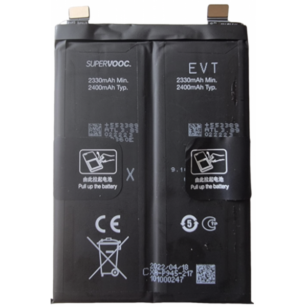 N471 Bateria Litio BLP945 Oneplus 10T 5G / 1+10T 5G CPH2415 - 4800mAh / 7.78V / 18.67WH