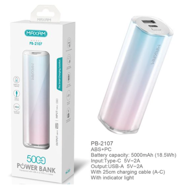 N160 MAXAM Power Bank De Carga Rápida Para Móvil De 5V/2A 5000mAh /PB-2107